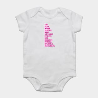 I Am Black, Beautiful, Woman. | African American | Black Lives | Black Women Matter Baby Bodysuit